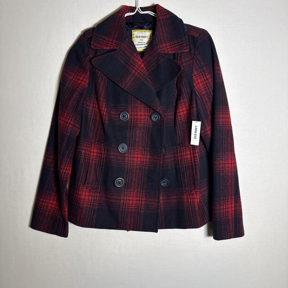 Old Navy Plaid Coat Size M Cottagecore Academia Style
